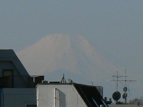 石神井公園駅から見る富士山の頂