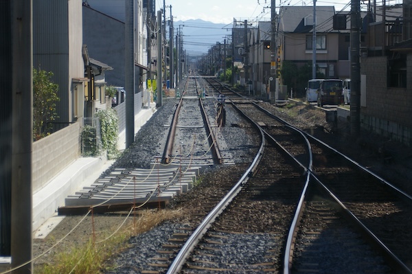 栗林公園駅構内（電車内）から三条方面を見る（4）