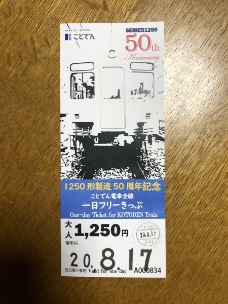 1日フリーきっぷ（1250形）