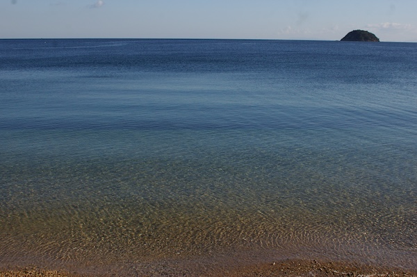 右上に島・水面